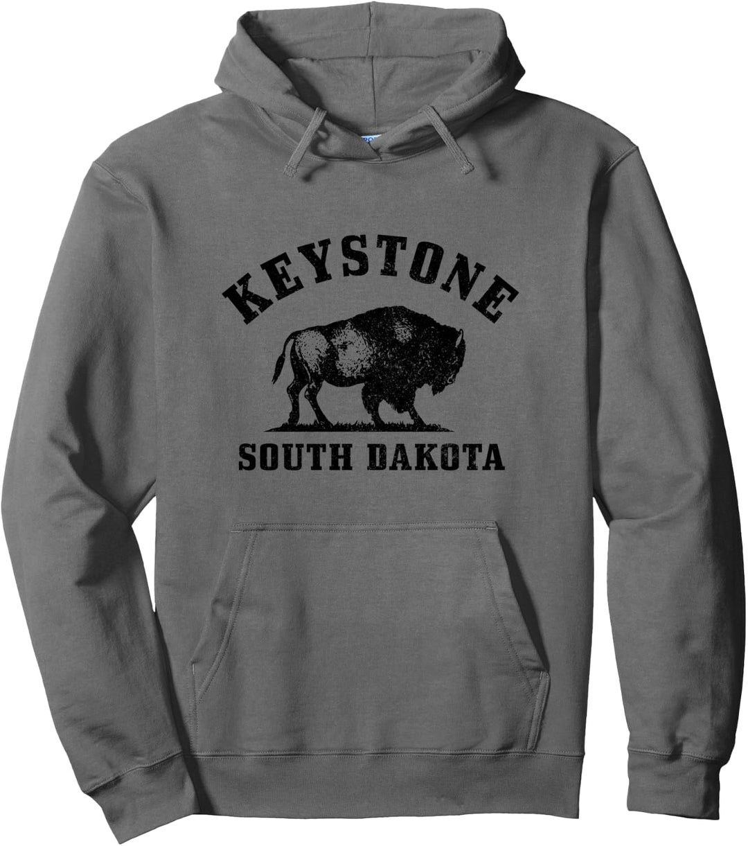 Keystone South Dakota Bison Buffalo National Park Vintage Pullover Hoodie