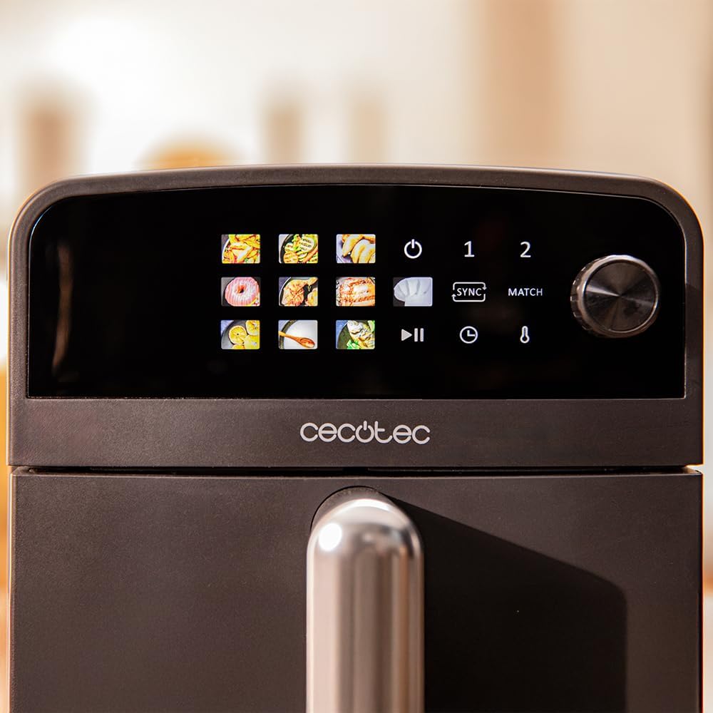 Cecotec Luftfritteuse, 10 l, mit überlappenden Behältern Cecofry DuoLevel 10.000. 2400 W, Behälter m