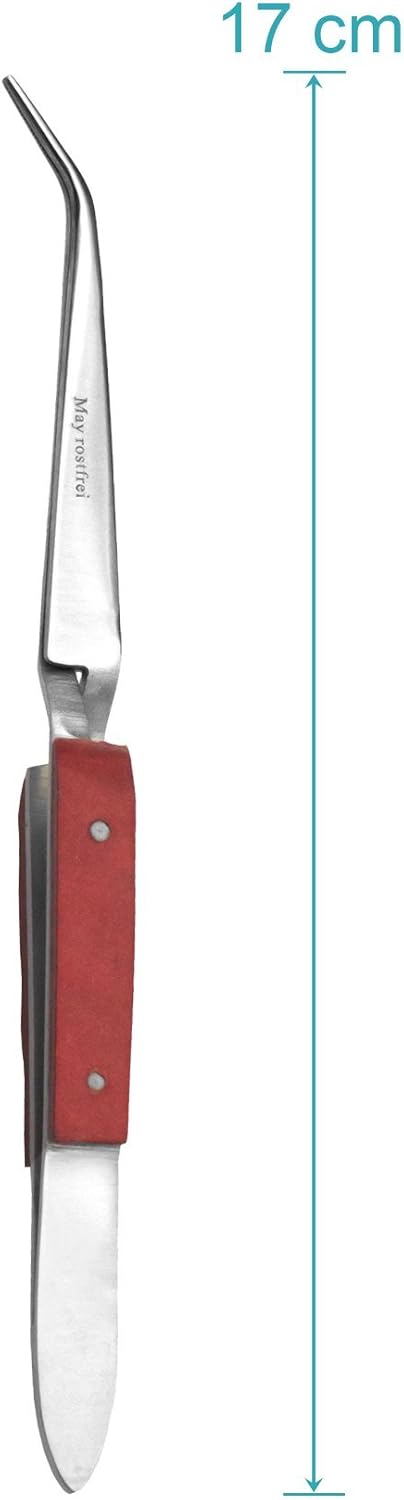 May - Set 4x Lötpinzette - Kreuzpinzette - Industrie-Pinzette - Technische Pinzette - abgewinkelte S