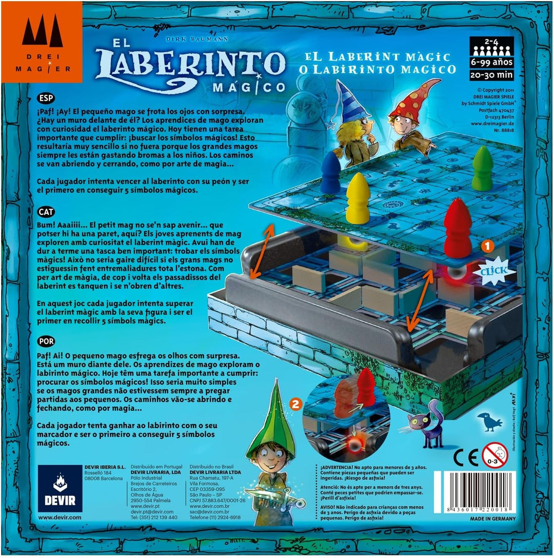 DEVIR - Der magische Labyrinth, Brettspiel, Kinderspiel, Brettspiel ab 6 Jahren (BGLAB) Das magische