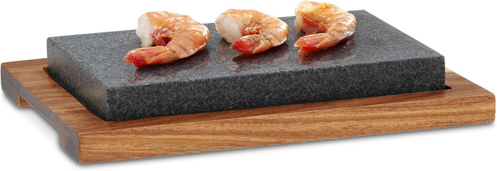 kela Heisser Stein mit Servierplatte, Steingrill, Lavastein Steakbrett 24 x 16 x 4 cm, Hot Stone Gri