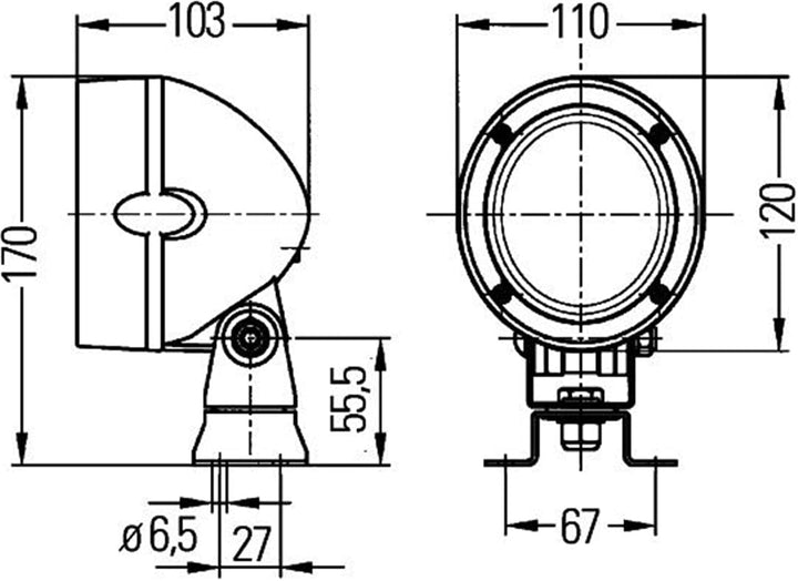 HELLA - Halogen-Arbeitsscheinwerfer - Mega Beam - 12/24V - Anbau/Schraubanschluss - 4-Punkt Befestig