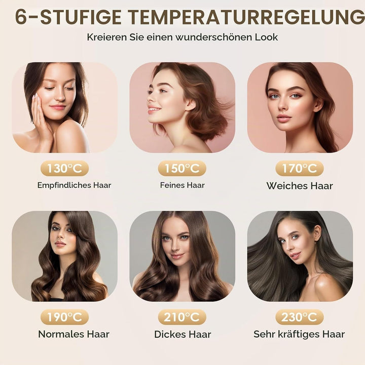 Lockenstab Automatisch Professioneller, Curling Iron, Rotierender Anti-Verbrühungs-Keramik-Lockensta