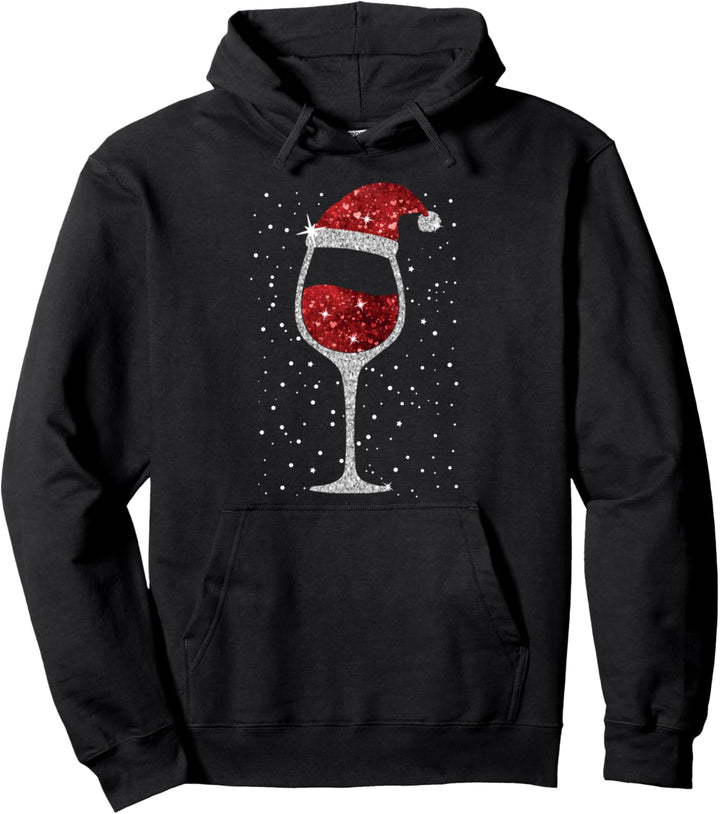 Weihnachten Mit Weinglas Funkelnde Sterne Rotwein Weihnachts Pullover Hoodie
