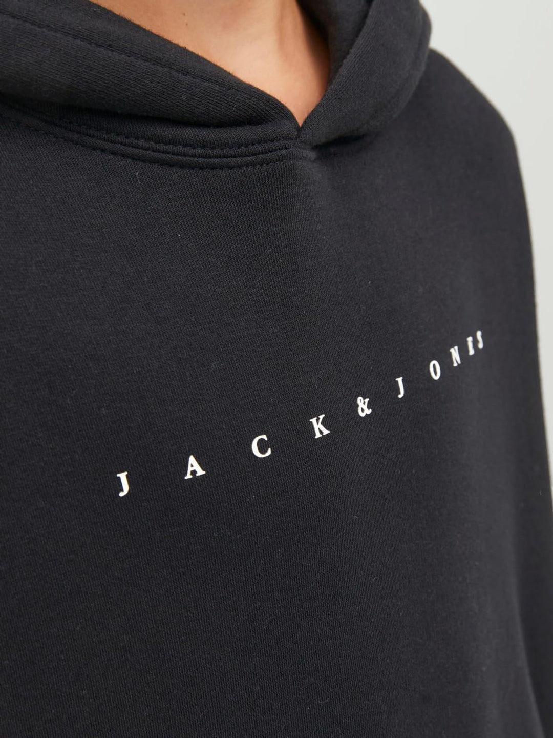 JACK &amp; JONES Jungen Jjestar Jj Sweat Hood Noos Jnr Kapuzenpullover, Black/Fit:loose