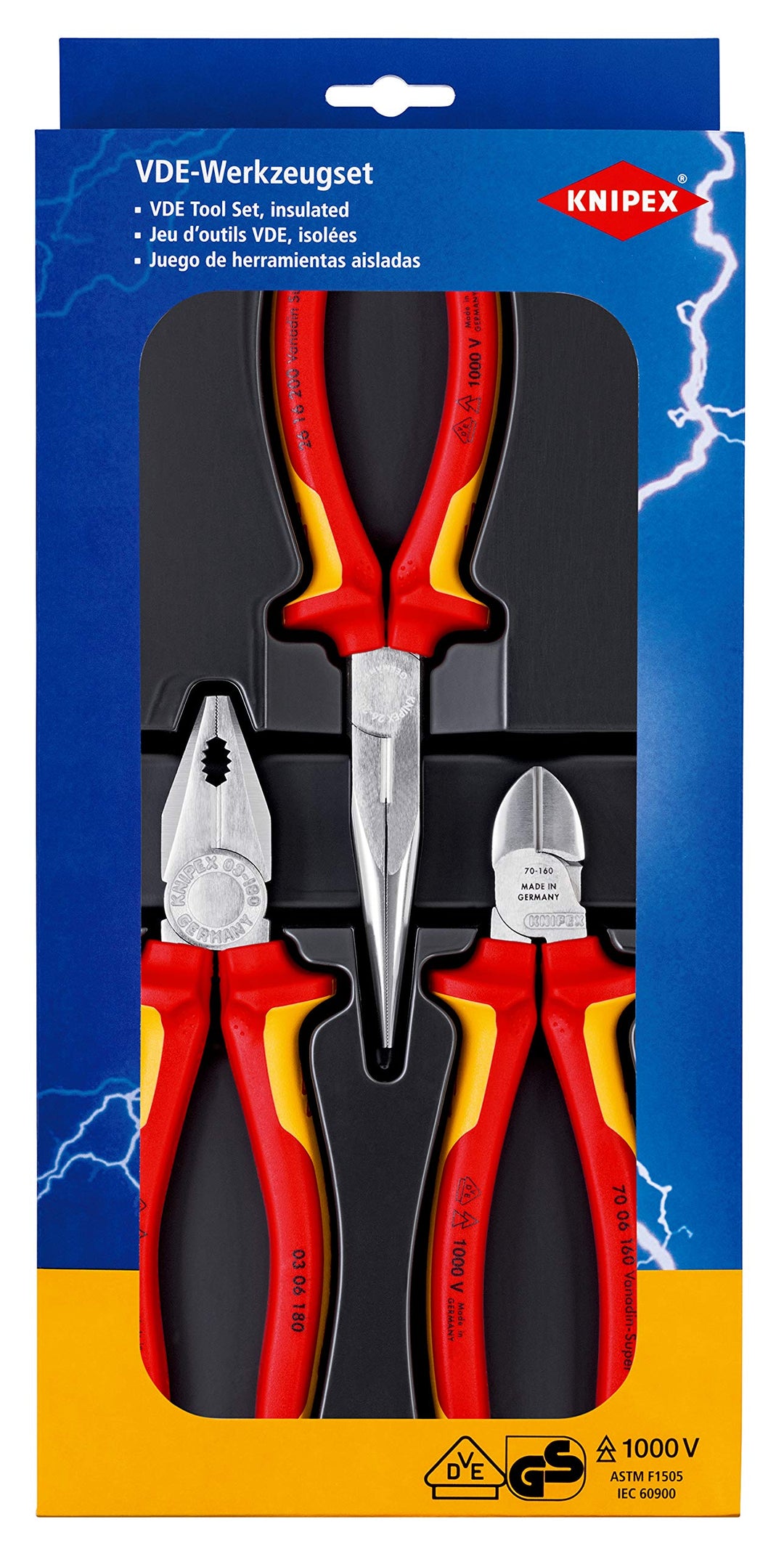 Knipex Elektro-Paket (SB-Karte/Blister) 00 20 12 Single