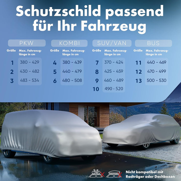 WALSER Abdeckplane Auto All Weather Basic, Abdeckplane wasserdicht, 100% wetterfeste Auto Abdeckplan