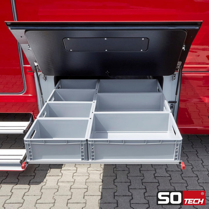 1 Paar SOTECH Schwerlastauszüge VarioSlide KV2-200-H76-L800-EH 812,8 mm mit Lock-in/out Einrastfunkt