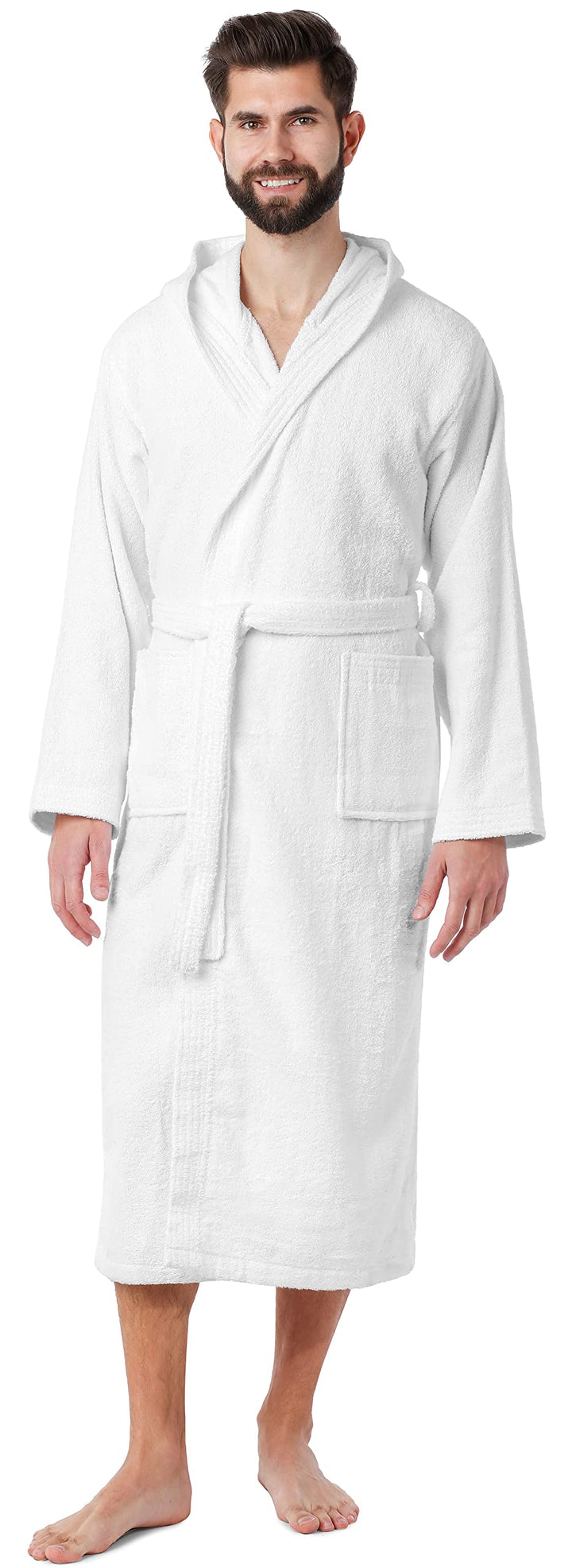 Ladeheid Herren Frottee Bademantel aus 100% Bio-Baumwolle LA40-224 XL Weiss (P01), XL Weiss (P01)