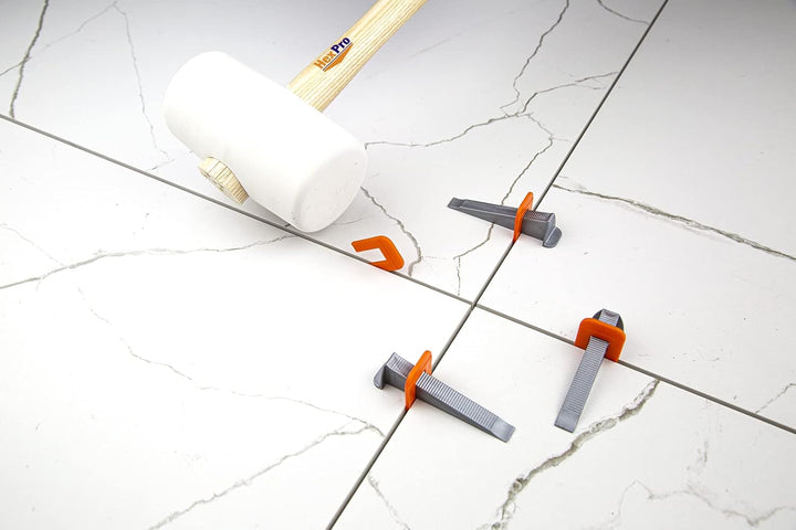 HexPro Fliesen Nivelliersystem 1mm 1,5mm 2mm Laschen, Fliesenstärke bis 15mm Fliesenkeile, Verlegehi