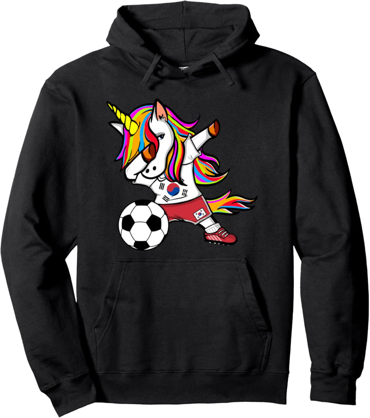 Dabbing Einhorn Unicorn Südkorea Fussball Koreanische Flagge Pullover Hoodie