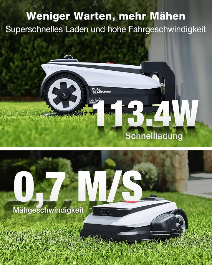 ECOVACS GOAT A1600 LiDAR PRO Care Kit Mähroboter ohne Begrenzungskabel, 1.600 m², 360° Dual-LiDAR-Na