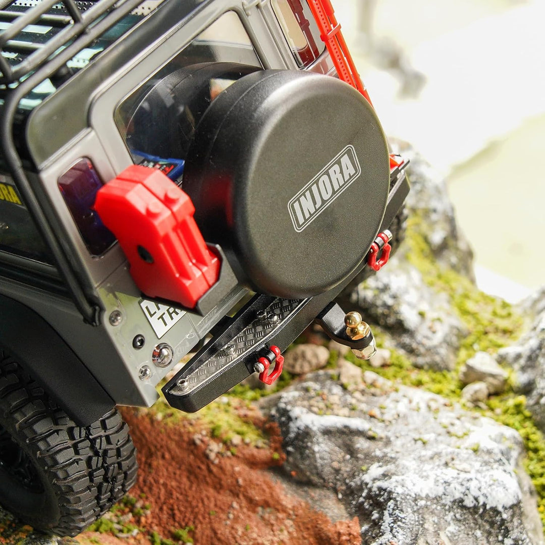 INJORA Vorne Hinten Bumper CNC Aluminium Stossstange 1/18 für TRX4M Defender Upgrade RC Crawler, Vor