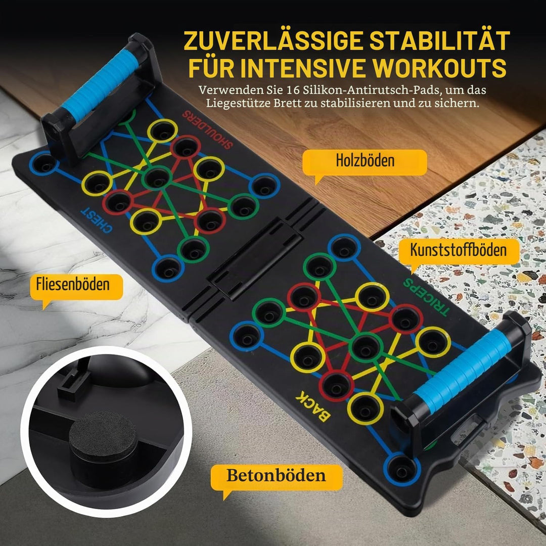 24 in 1 Liegestützbrett Set mit Griffen, Faltbare Push-Up Liegestütz Brett mit Handgriff für Muskelt