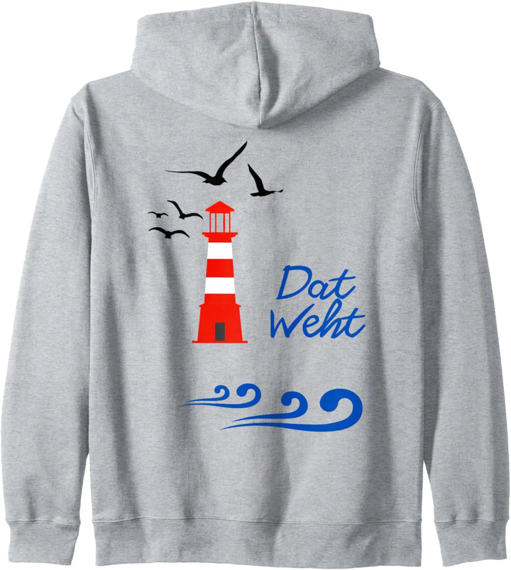 Dat Weht, Strand Anker Meer See Moin Leuchtturm Kapuzenjacke