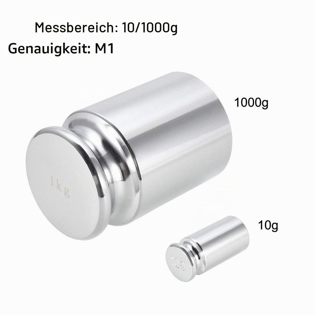 sourcing map Gramm verchromter Stahl für Digitalwaagen Kalibriergewichtssatz 10g 1000g M1 Präzision