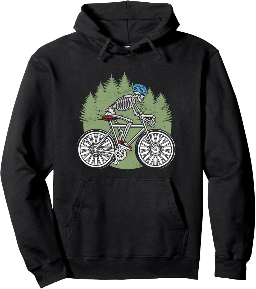 Skelett Schädel Fahrradfahrer Rad Fahrrad Fahren Geschenk Pullover Hoodie