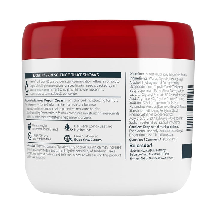 Eucerin Advanced Repair Creme 16 Ounce (Packaging May Vary) Premium Pack Gentle Formula, Premium Pac