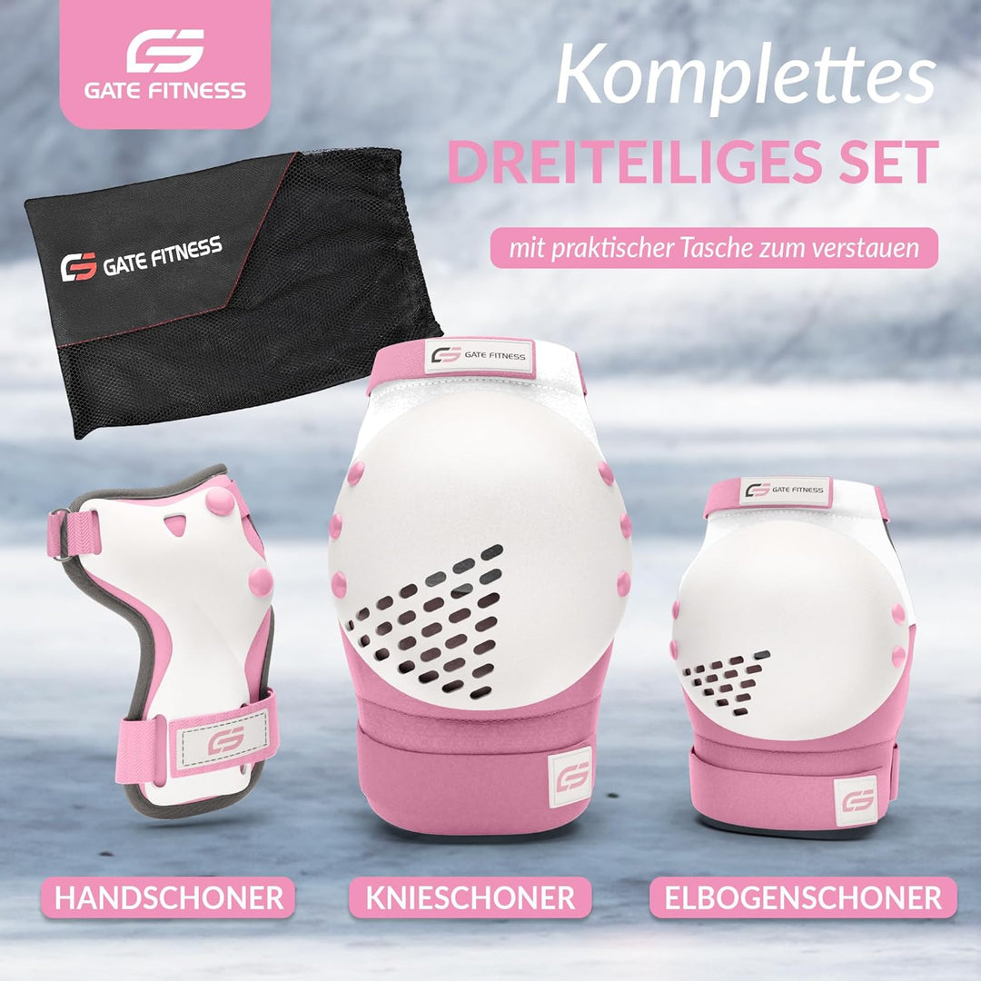 GATE FITNESS® Protektoren Set für Kinde & Erwachsene - Schutzausrüstung Set [6 Teilen] Knieschützer