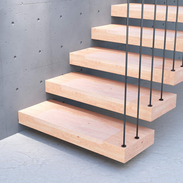 15 x Sossai® Stufenmatte STAIR PROTECT | 25 x 65 cm | transparent und selbstklebend | Treppenschutz