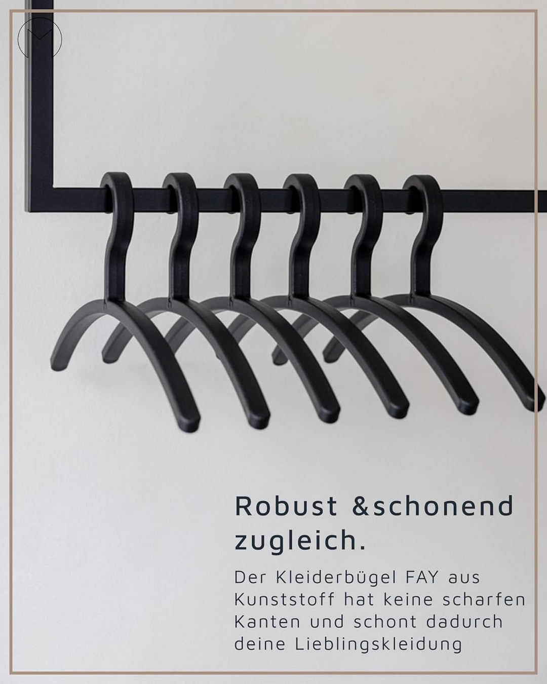 Metallbude Kleiderbügel FAY - 3er Set Weiss - Bügel Kunststoff - Modernes & Platzsparendes Design -