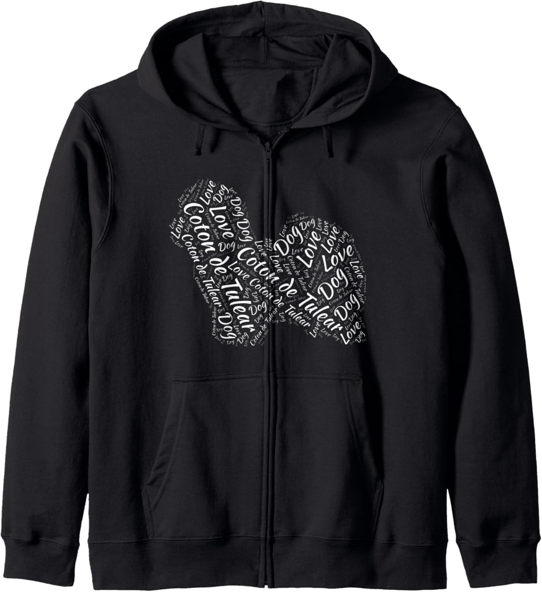 Coton De Tulear Hund Liebe Wort Cloud Art Geschenkidee Kapuzenjacke