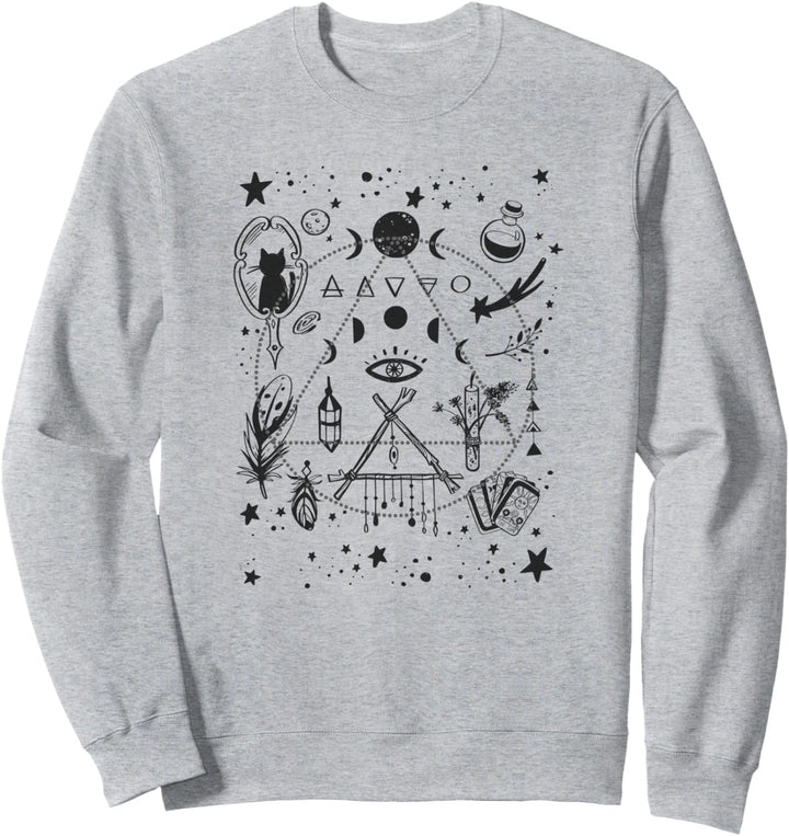 Trendy Mystical Symbols Triangle Sweatshirt