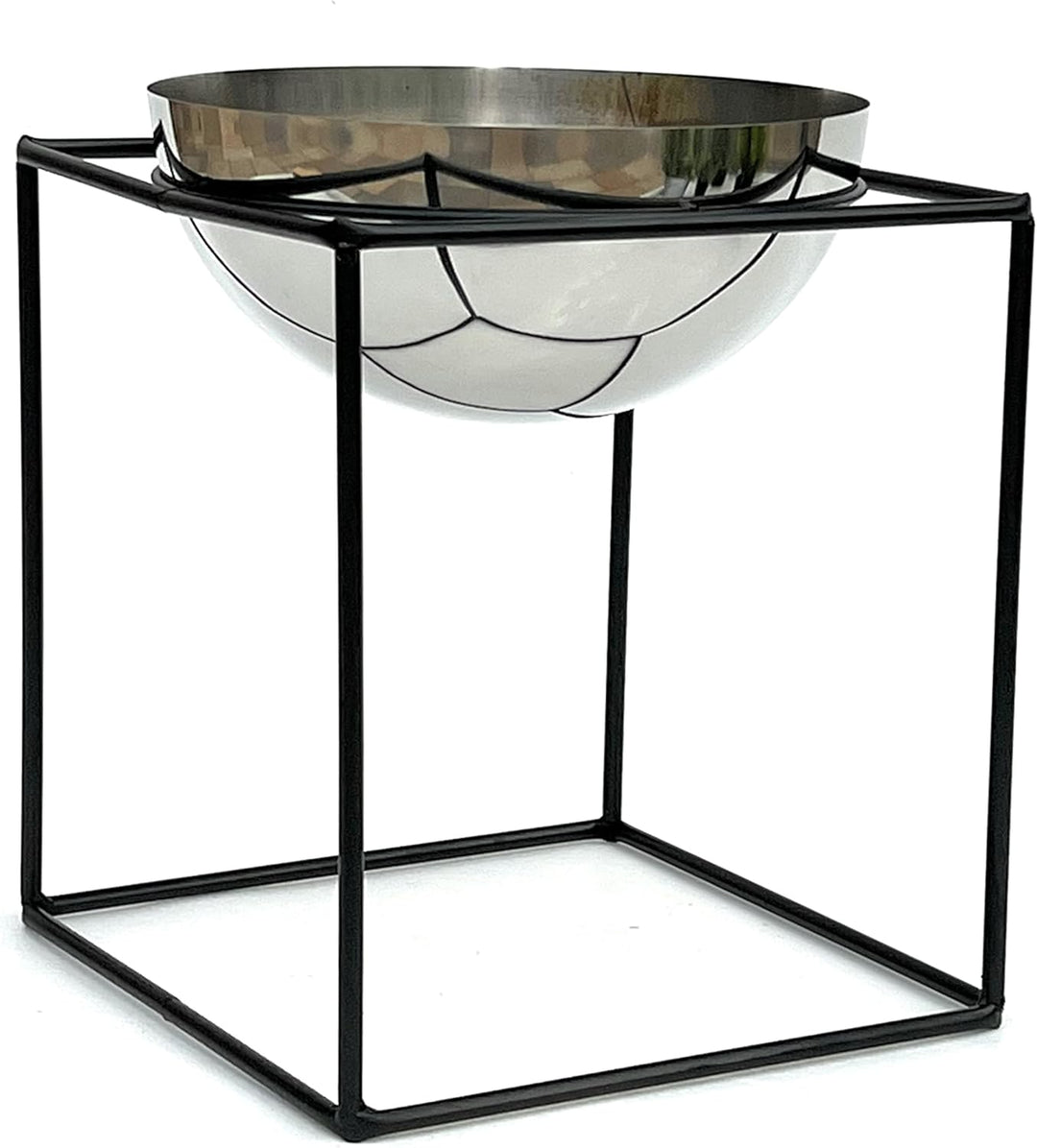 DanDiBo Blumenhocker Metall mit Topf Schwarz Silber 20-35 cm Blumenständer 96256 Blumensäule Modern
