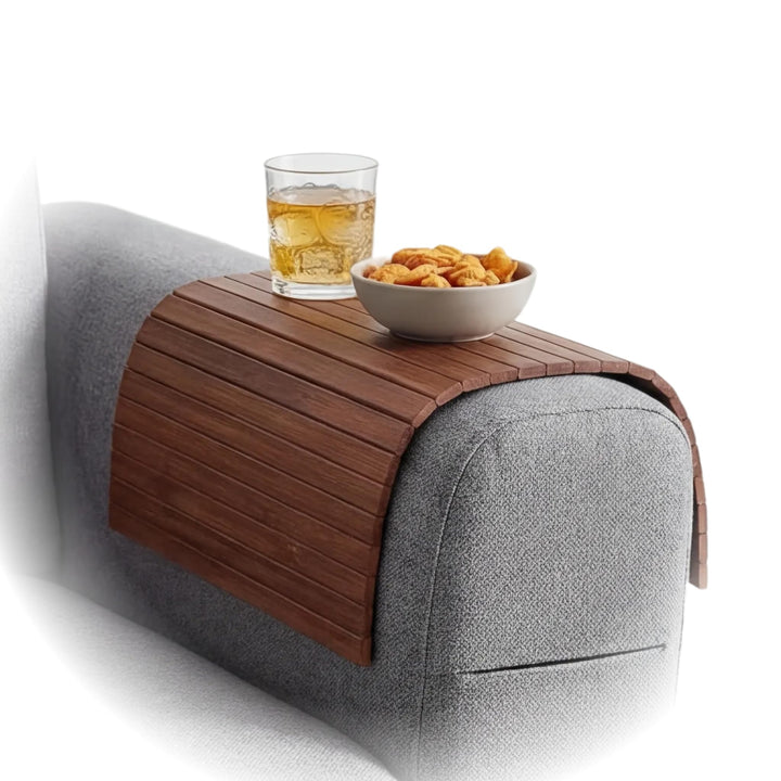 BAM BOO BOX Sofatablett aus Bambus - Couch Tablett flexibel - Sofatablett Armlehne - Sofa Tablett Ho
