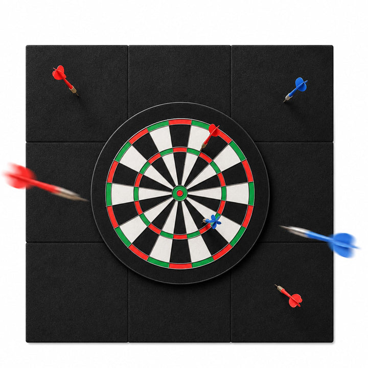 9 Stück Dart Wandschutz, 90 * 90 * 1.2cm Filz Dartboard Wandschutz, Wandumrandung für Dartscheibe, S