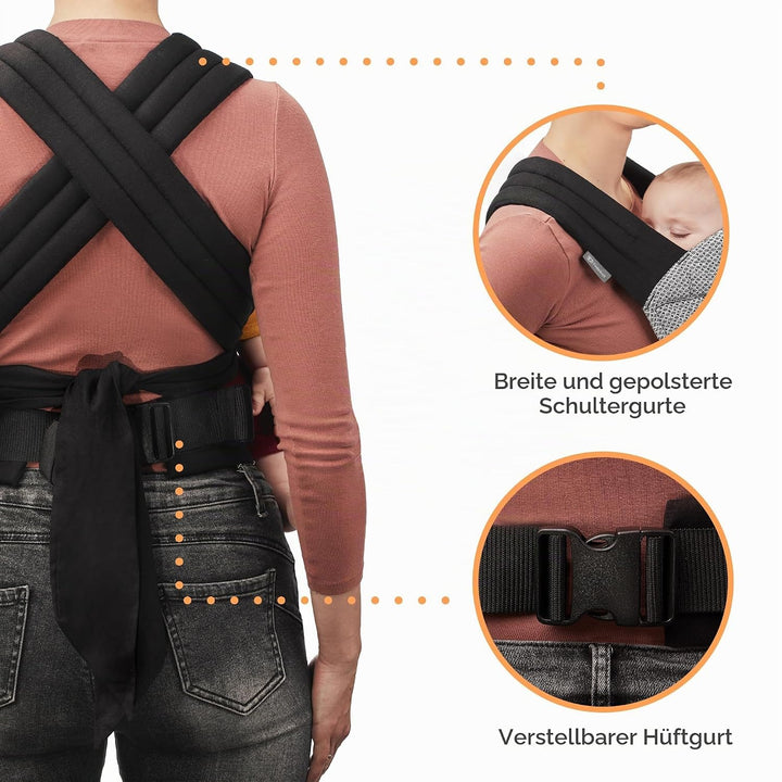 Kindekraft ADOREE Babytrage ab 3 Monate, Ergonomische Mei Tei, Verstellbare, 2 Tragemöglichkeiten: B