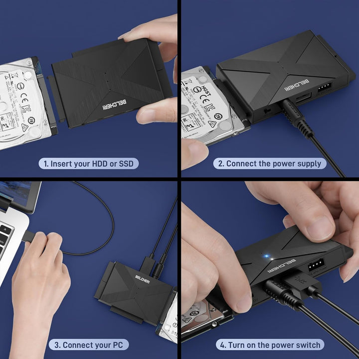 USB 3.0 auf IDE- und SATA-Adapter, externer Festplattenadapter für universelle 2,5 oder 3,5 Zoll SAT