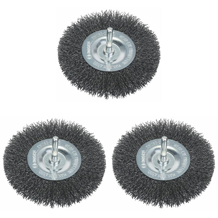 Bosch Professional 1609200273 Schleifzubehör Scheibenbürste 100 mm Grob, Schwarz (Packung mit 3)