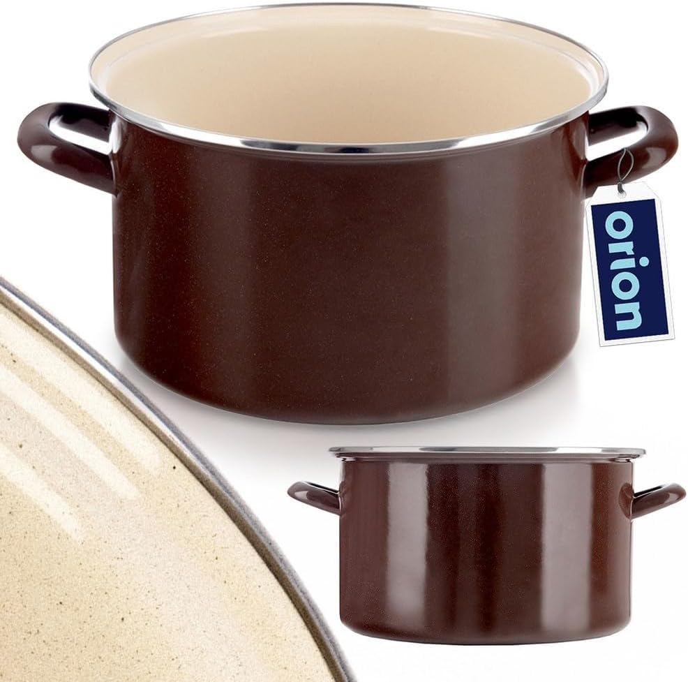 orion group Emaille-Topf Kochtopf Schmortopf emailliert Brown 28 cm 8 L
