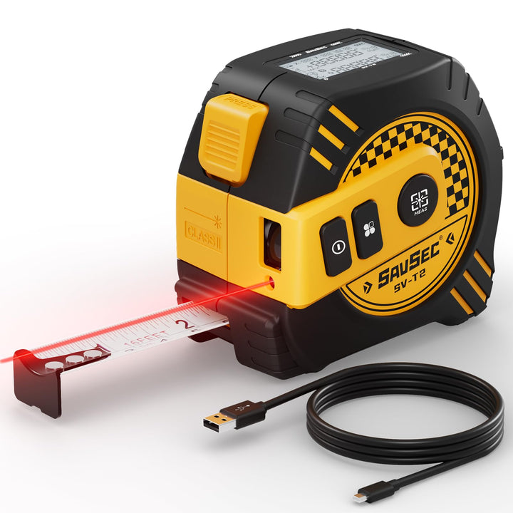 Laser Entfernungsmesser, SAVSEC 2 in 1 80m Laser Massband Digitales Massband mit Laser, Distanzmessg