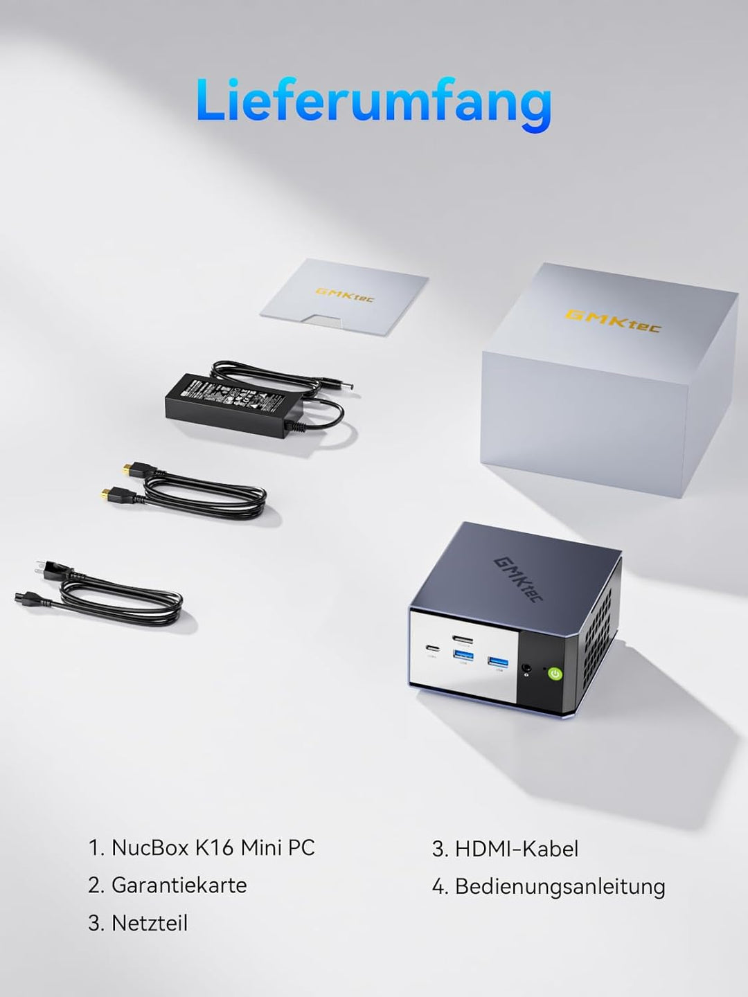 GMKtec K16 Mini PC AMD Ryzen 7 7735HS(8K/16T Bis zu 4.75GHz) Micro PC mit 32GB DDR5 6400, 512GB PCIe