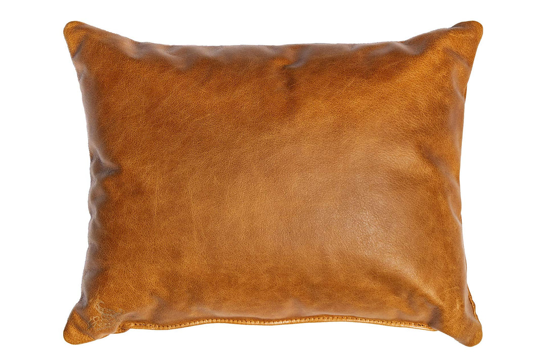 Centaur - Deko Lederkissen 50 x 40 cm für Sofa oder Schlafzimmer Cognac/Vintage - Echt Leder Kissen