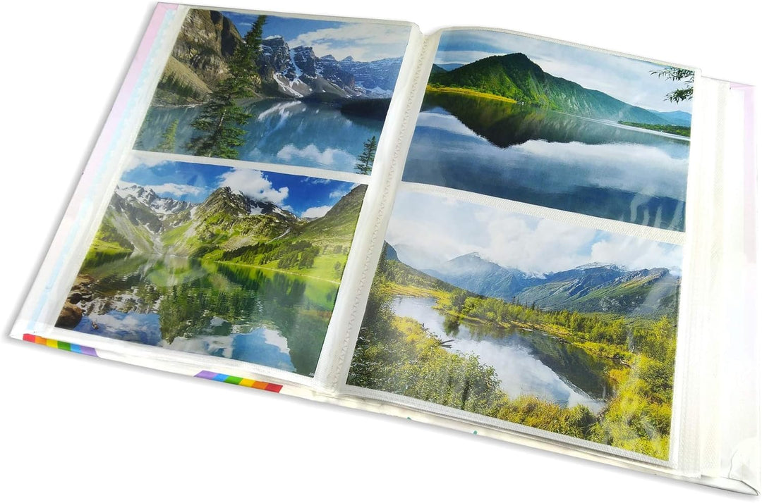 Mareli Fotoalbum mit Taschen, Bedrucktes Papier mit Matter Kunststoffbeschichtung, Rosendesign, 200
