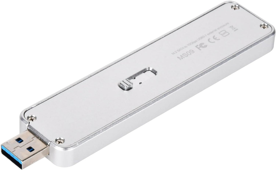 SilverStone SST-MS09S - Externes SATA zu M.2 SSD-Gehäuse, USB 3.1 Gen.2, silber, SST-MS09S