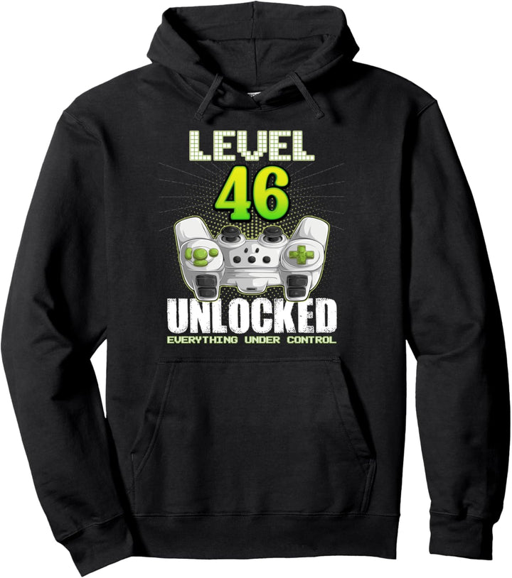 46. Jahre alter Gamer Geburtstag Männer Frauen Kinder Pullover Hoodie