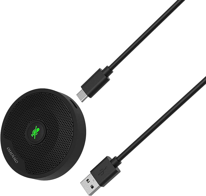 auvisio Konferenzmikro: Omnidirektionales 360°-Kondensator-Konferenzmikrofon, USB C, PC & Mac (USB M