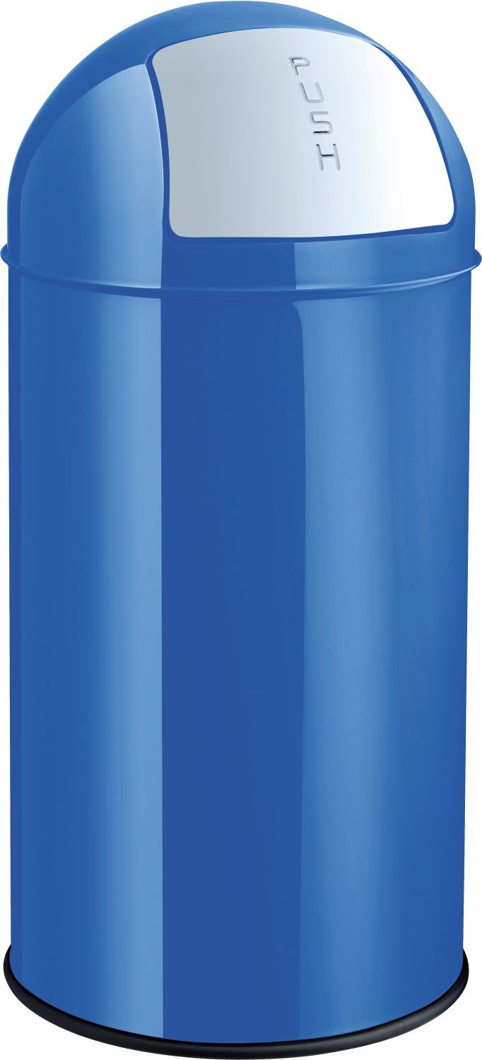 Helit H2401734 - Push-Abfallbehälter „the dome“ 30 L, blau 30 Liter blau, 30 Liter blau
