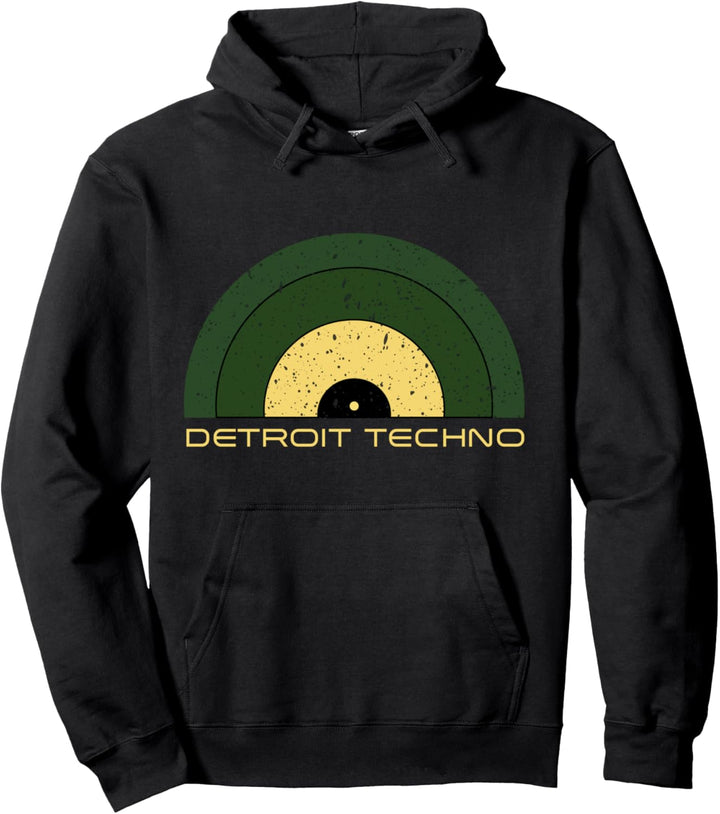 DETROIT TECHNO RETRO LOOKING RETRO LOOKING RETRO TEXT Pullover Hoodie