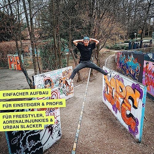 Gibbon Slacklines JibLine XL Trickline Set | 25m (20m Webbing + 2x 2,5m Ratschenband) | 2 Ratschen |