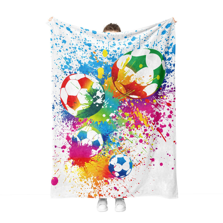 Fussball Kuscheldecke Flanell Decke Fussball-Muster Fleecedecke Flauschig Weich und Warme,3D Fussbal