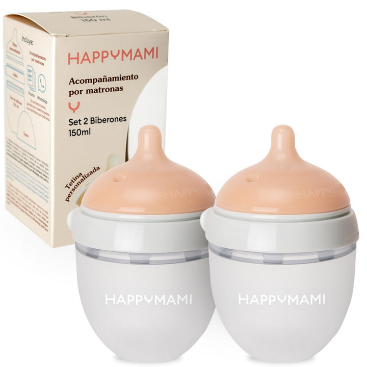 2er Set Babyflaschen (Brustähnlich) - Baby Erstausstattung für Neugeborene - Personalisierbar &amp; Anti