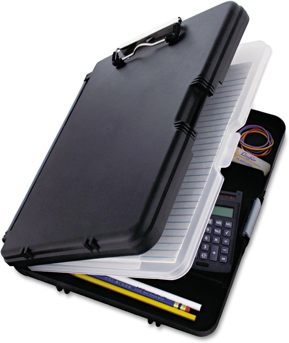 Saunders WorkMate II Klemmbrett, Schwarz mit grauen Scharnieren, Kunststoff, Aufbewahrung – Briefgrö