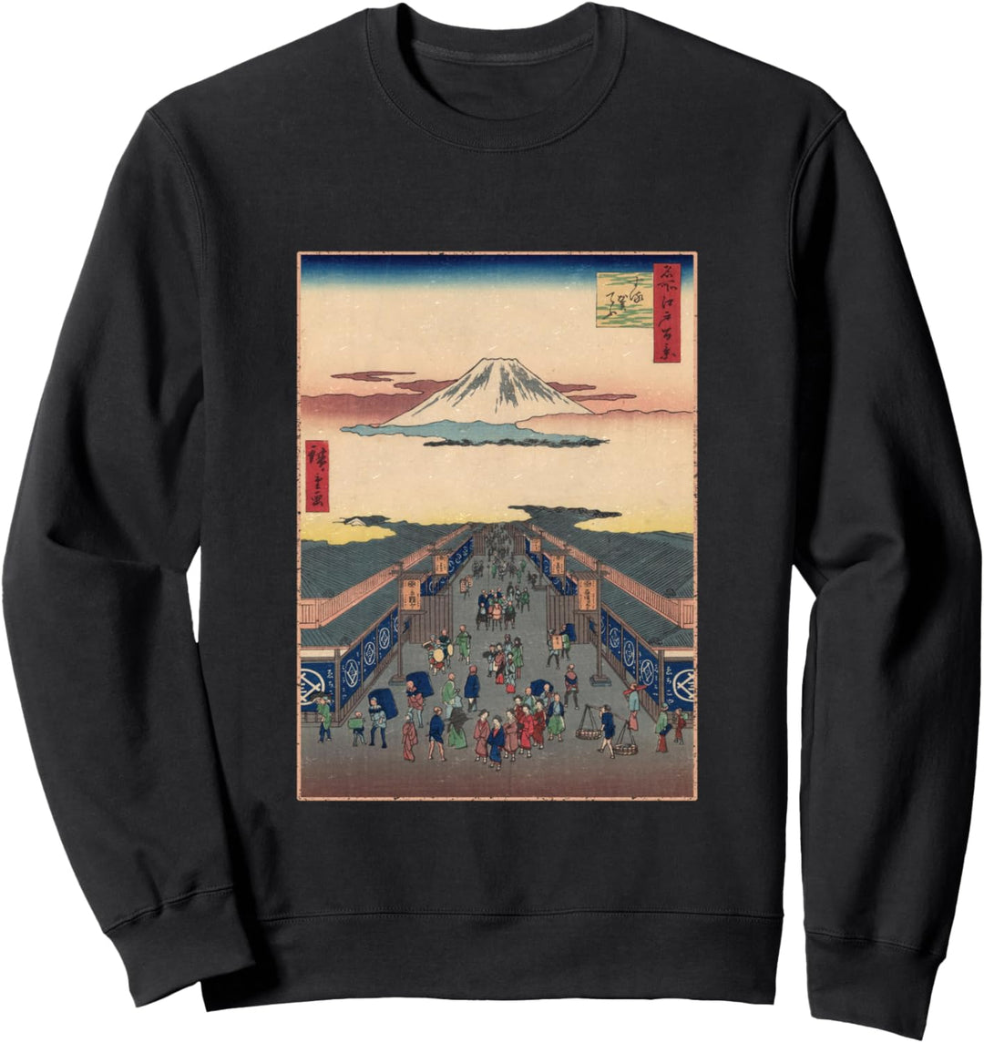 Japan retro art scene anime artwork Japanese painting Sweatshirt