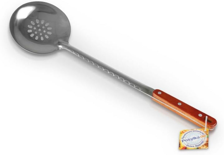 Set - Usbekischer Gusseisen Kasan 10 L runder Boden, Deckel aus Aluminiumguss Schaumlöffel 48 cm Sch