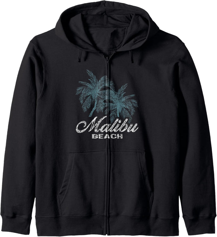 Malibu Beach California - Zwei grosse Palmen Kapuzenjacke